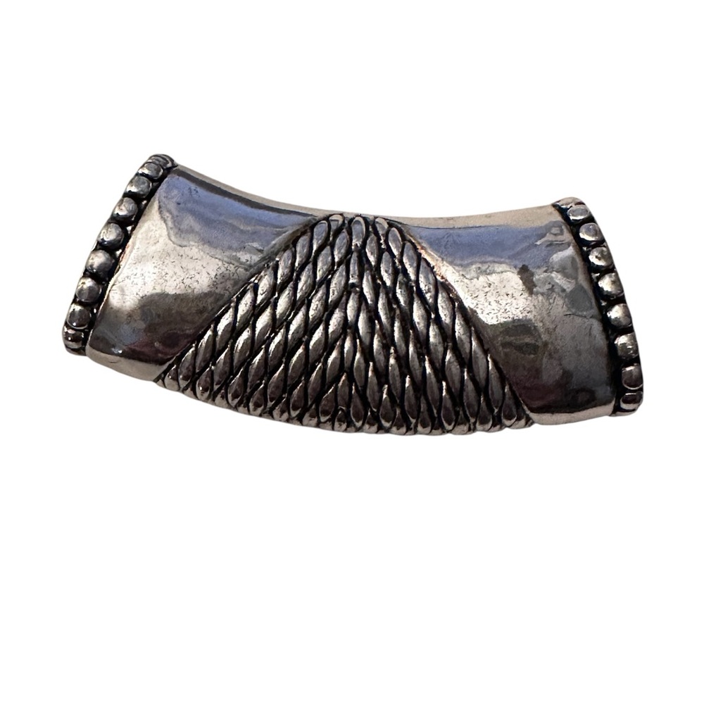Textured Silver Metal Scarf Ring